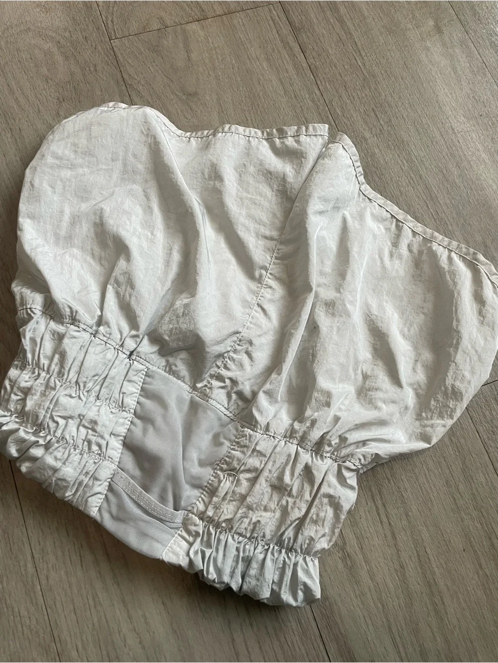 Free People White High-Waist Paperbag Shorts
